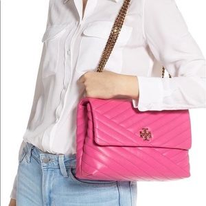 Kira chevron convertible shoulder bag crazy pink